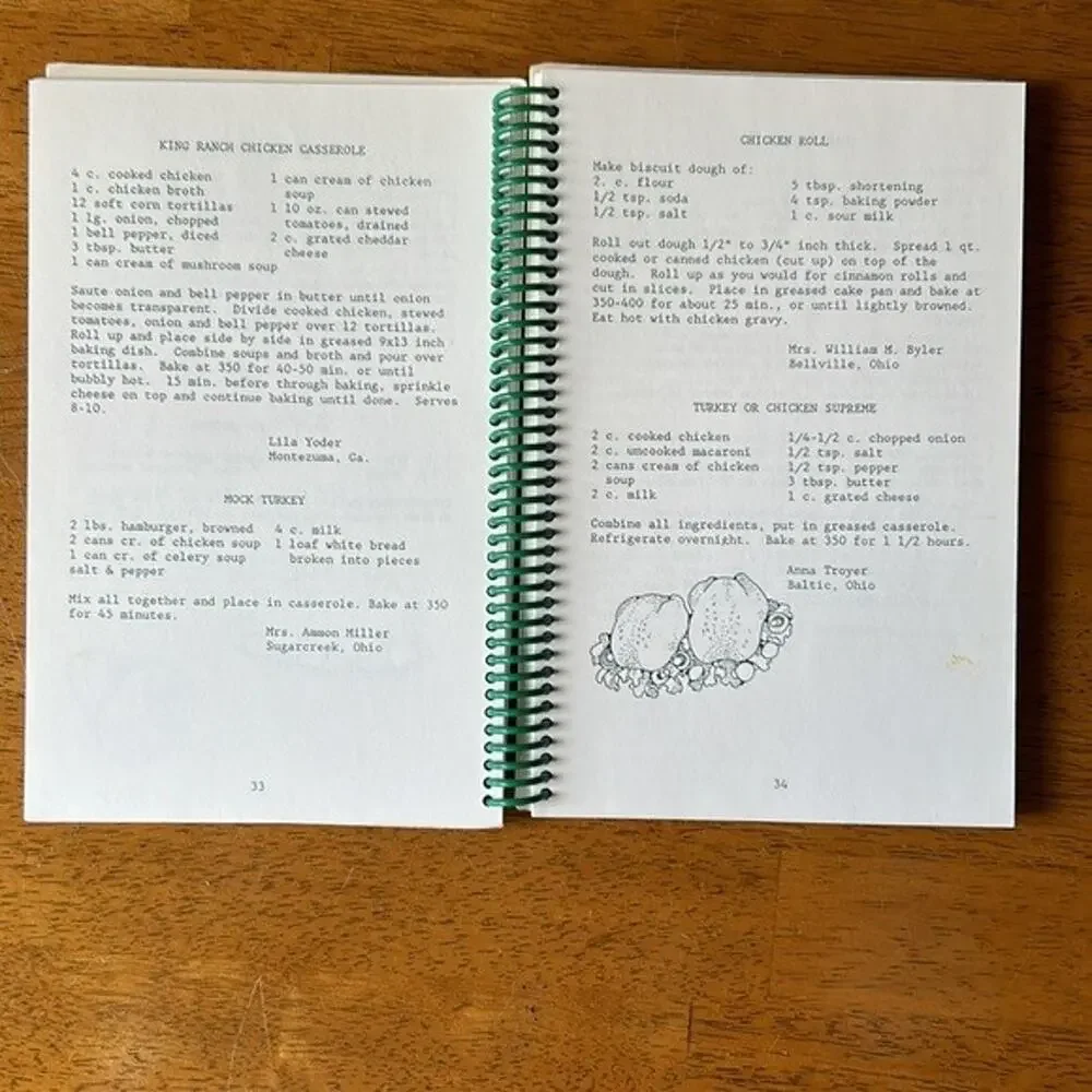 Cookbook Amish Potpourri Spiral Adrienne Lund Recipe Book Poetry Bread Pie Soup